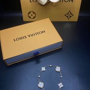 Louis Vuitton Gold and Cream Monogram Bracelet Motif Bracelet